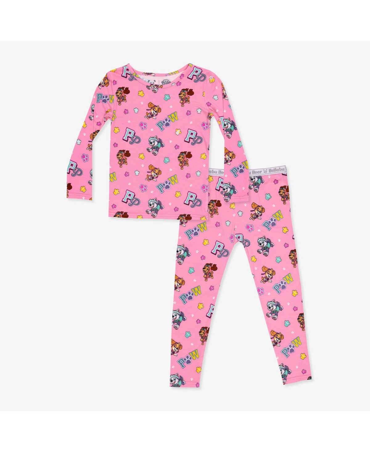 Bellabu Bear Kids' Paw Patrol Varsity Pink Set Of 2 Piece Pajamas In Pink
