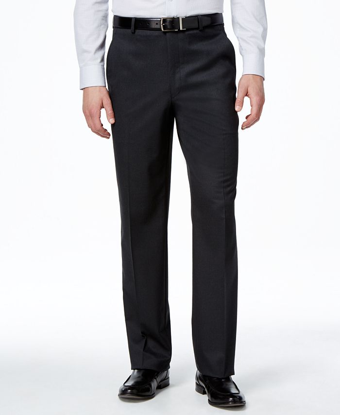 Lauren Ralph Lauren Charcoal Solid Total Stretch Slim-Fit Pants - Macy's