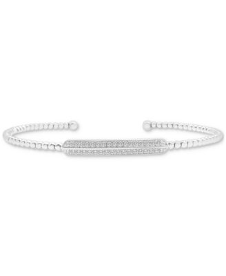 Wrapped - Diamond Halo Cuff Bangle Bracelet (1/10 ct. t.w.)