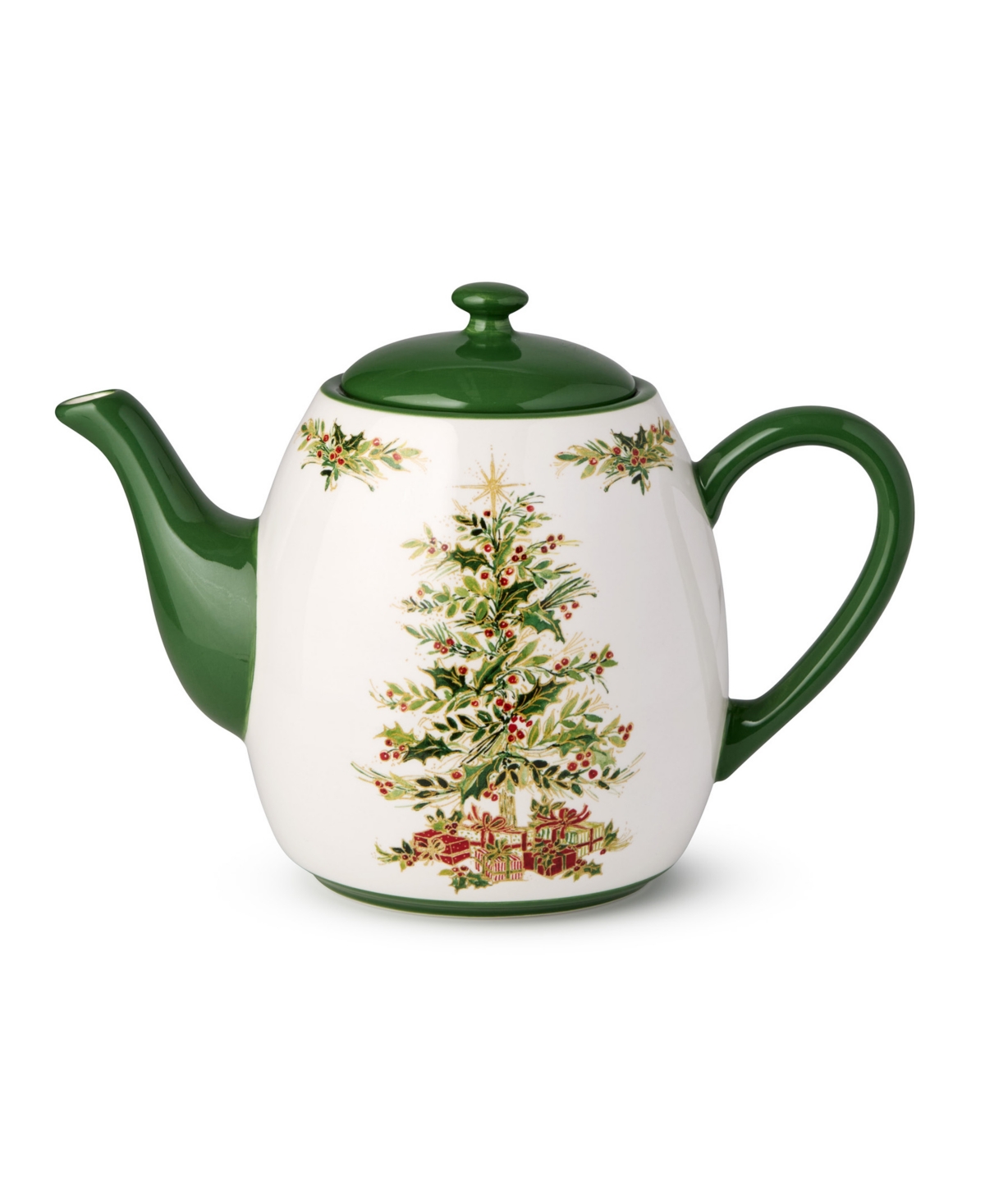 Certified International Holly Tree Ceramic Teapot In Multi