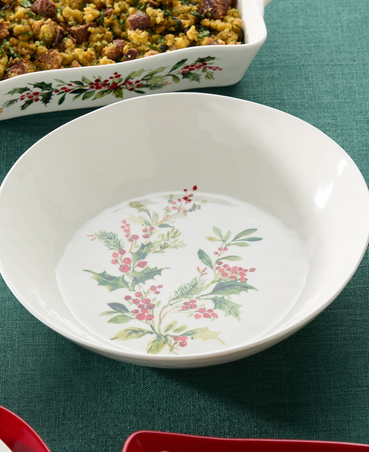 Certified International Holly Vines Serving Bowl In White