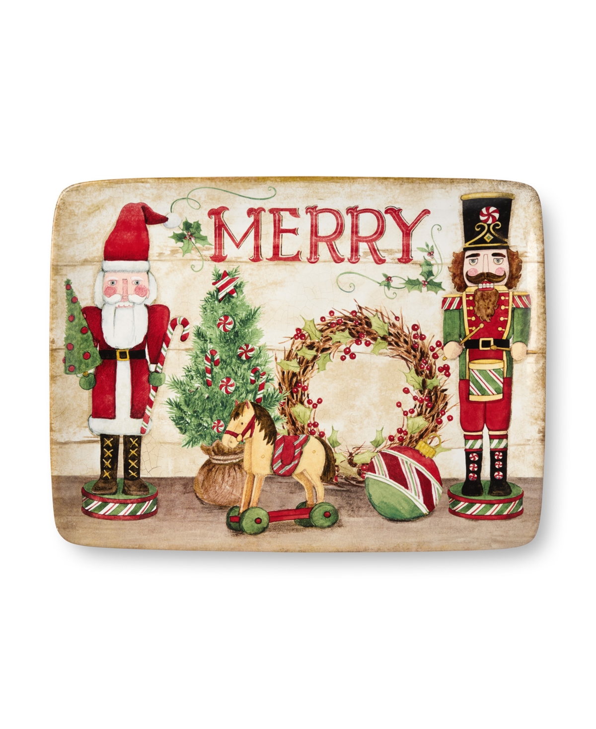 Certified International Nutcracker Parade Rectangular Platter In Multi