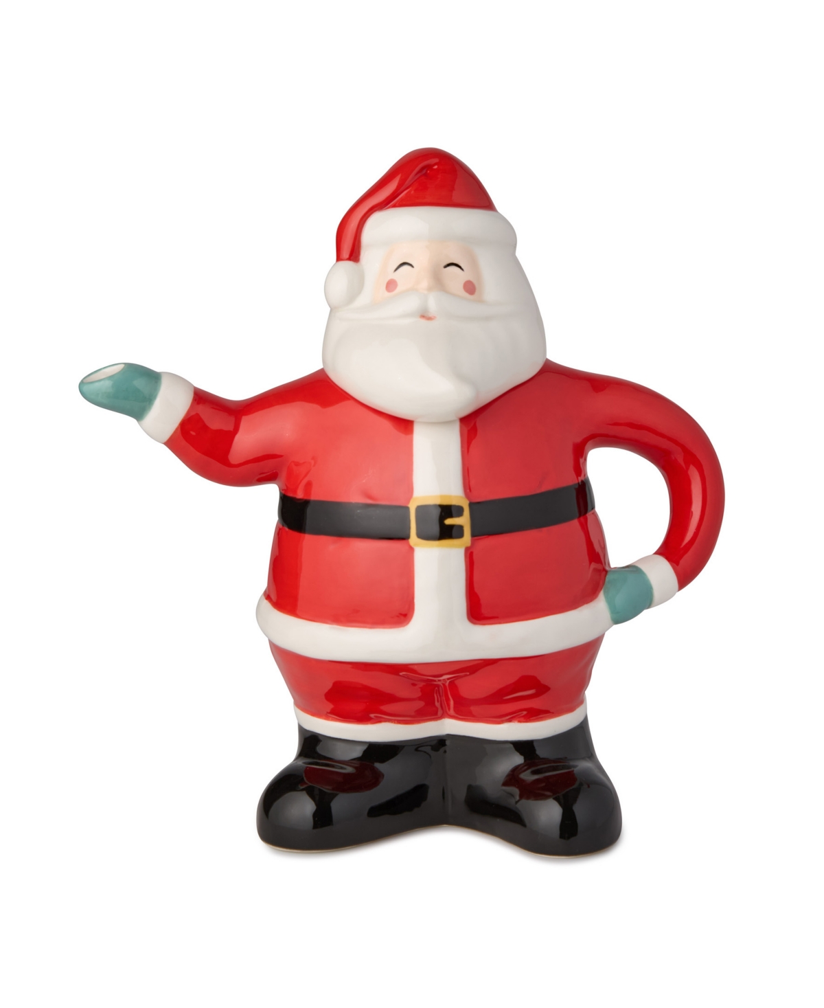Certified International Christmas Whimsy Santa 3-d Teapot In Red