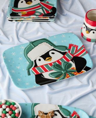 Christmas Whimsy Penguin Rectangular Platter