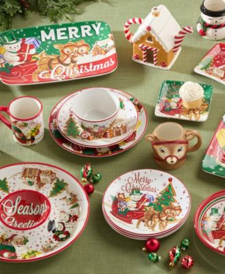 Certified International Santas Retro Christmas Dinnerware Collection In Multi