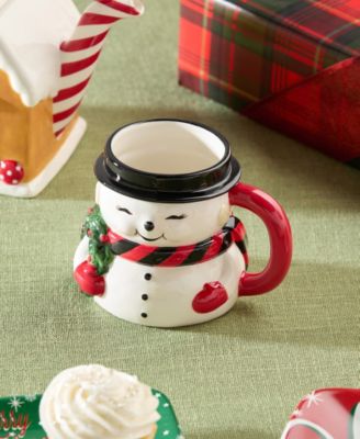 Santa's Retro Christmas 3-D Mugs, Set of 4