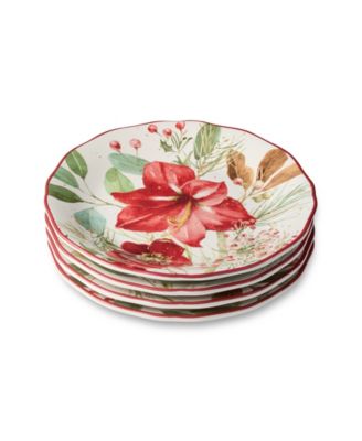 Winter Blooms Dessert Plates, Set of 4