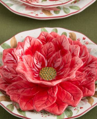 Winter Blooms Poinsettia Ice Cream Bowls, Set of 4