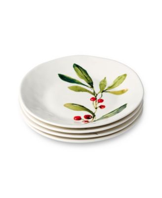 Holly Vines Dessert Plates, Set of 4