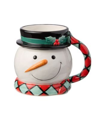 Christmas Whimsy Snowman 3-D Mugs, Set of 4