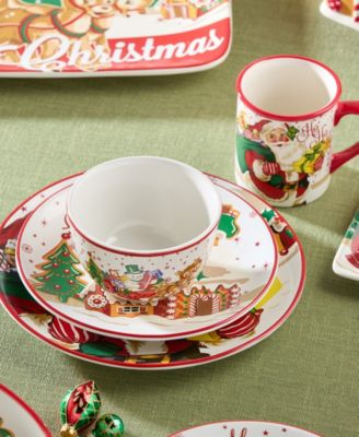 Santa's Retro Christmas 16-Pc. Dinnerware Set, Service for 4