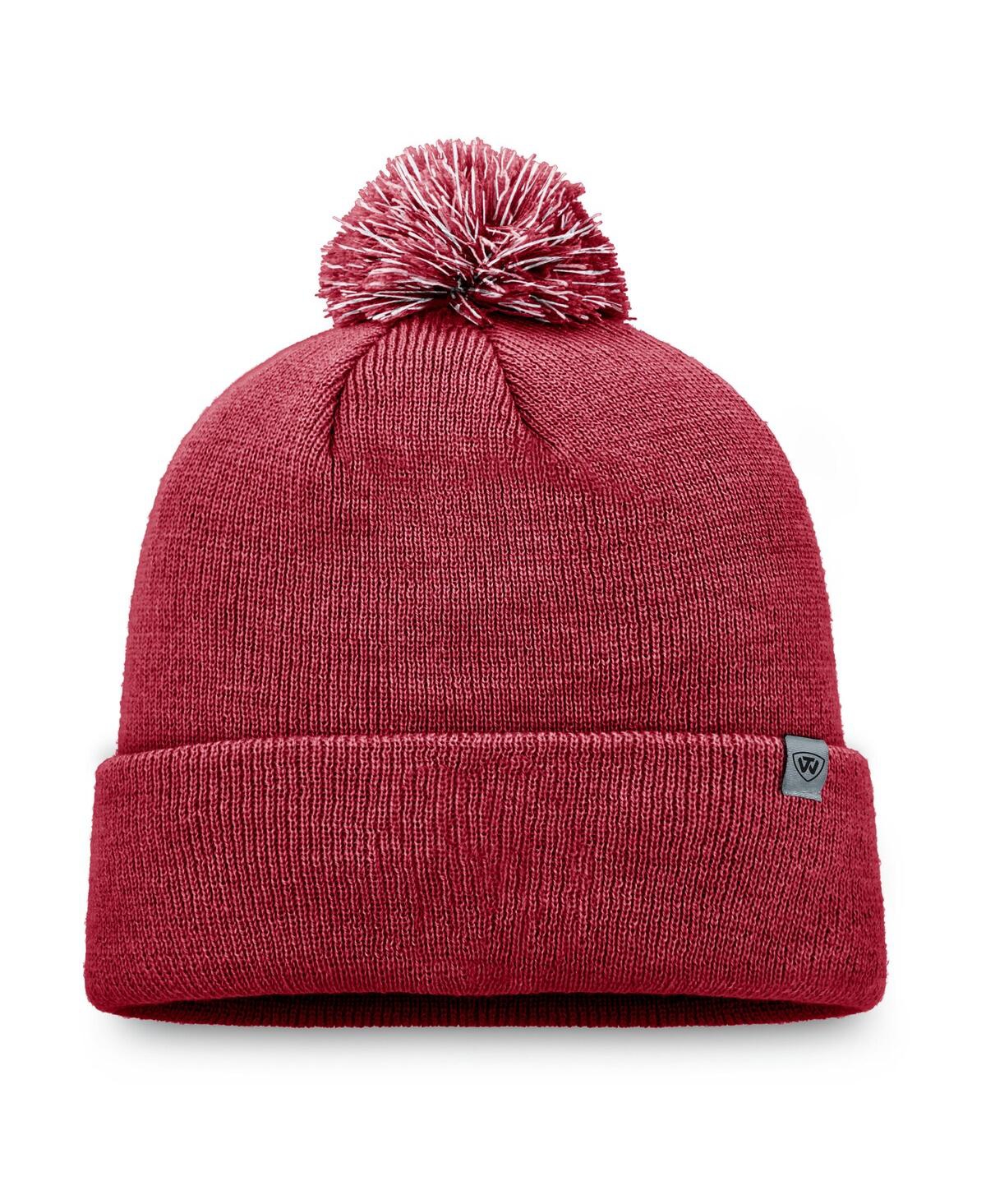 Top of the World Men's Crimson Oklahoma Sooners Team Logo Cuffed with Pom Knit Hat