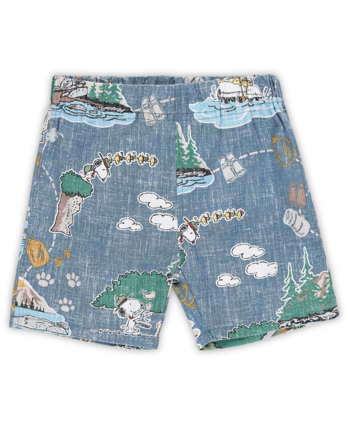 Reyn Spooner Toddler Blue Peanuts Beagle Scouts 50th Anniversary Cabana Set In Blue
