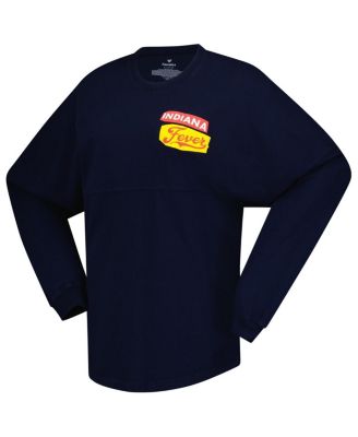 Women's Navy Indiana Fever Patches Oversized Long Sleeve T-Shirt