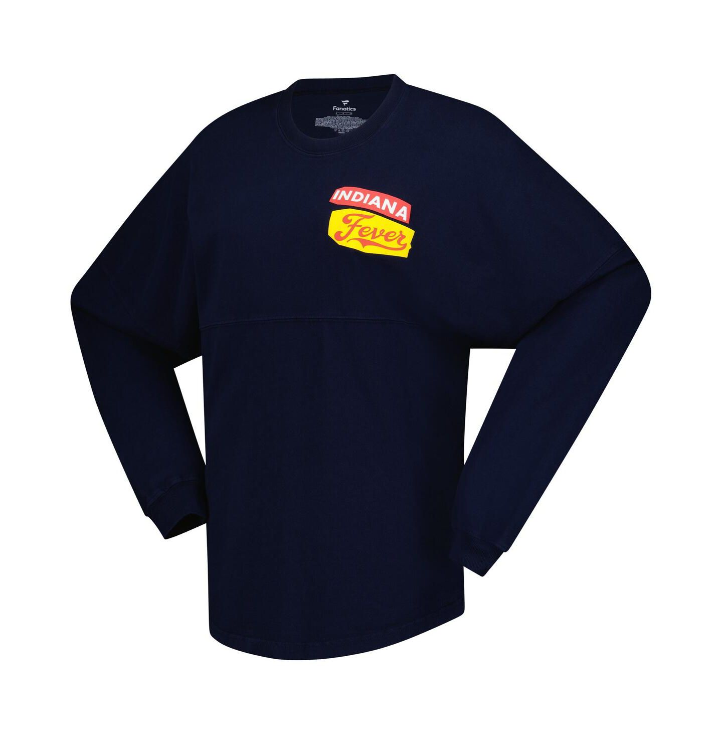 Женская футболка Spirit Jersey Navy Indiana Fever Patches Oversized Long Sleeve — фото 3