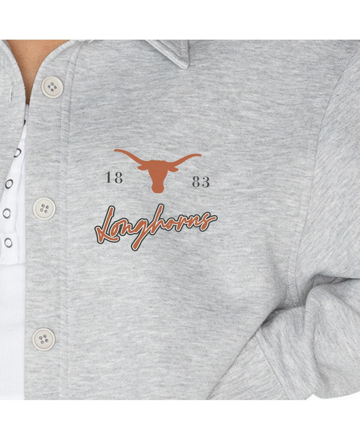 Gameday Couture Women's Ash Texas Longhorns Foundation Full-Button Long Sleeve Overshirt