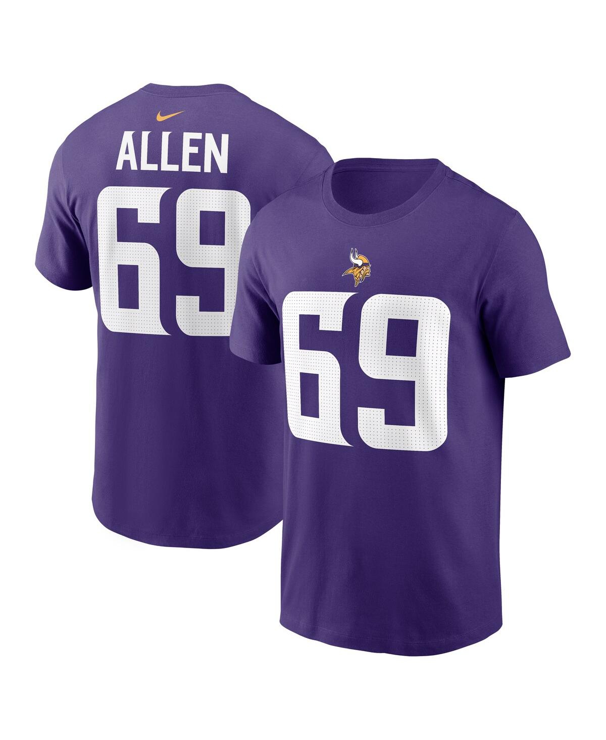 Nike Men's Jared Allen Purple Minnesota Vikings Retired Player Name Number T-shirt In Purple