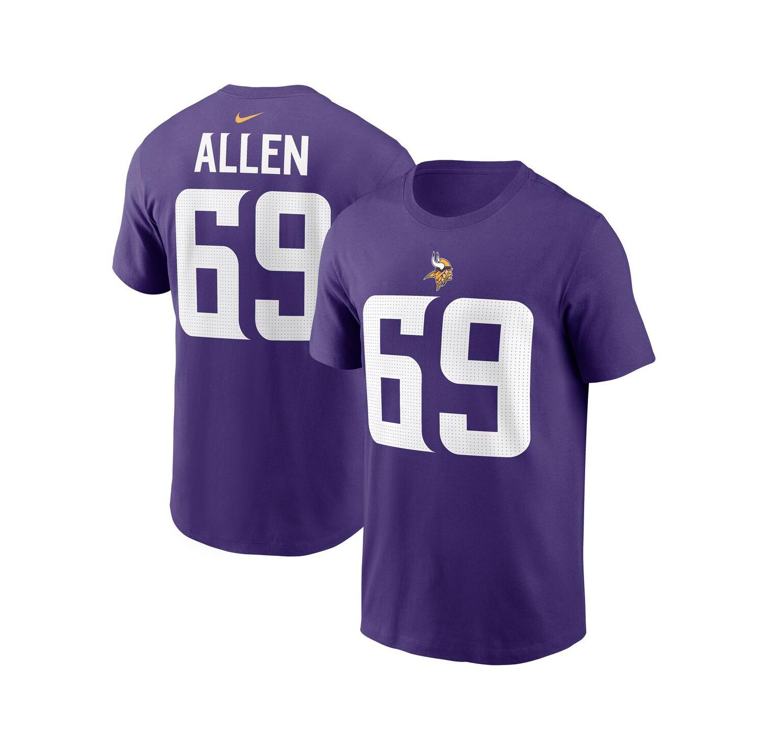 Men's Jared Allen Purple Minnesota Vikings Retired Player Name & Number T-Shirt