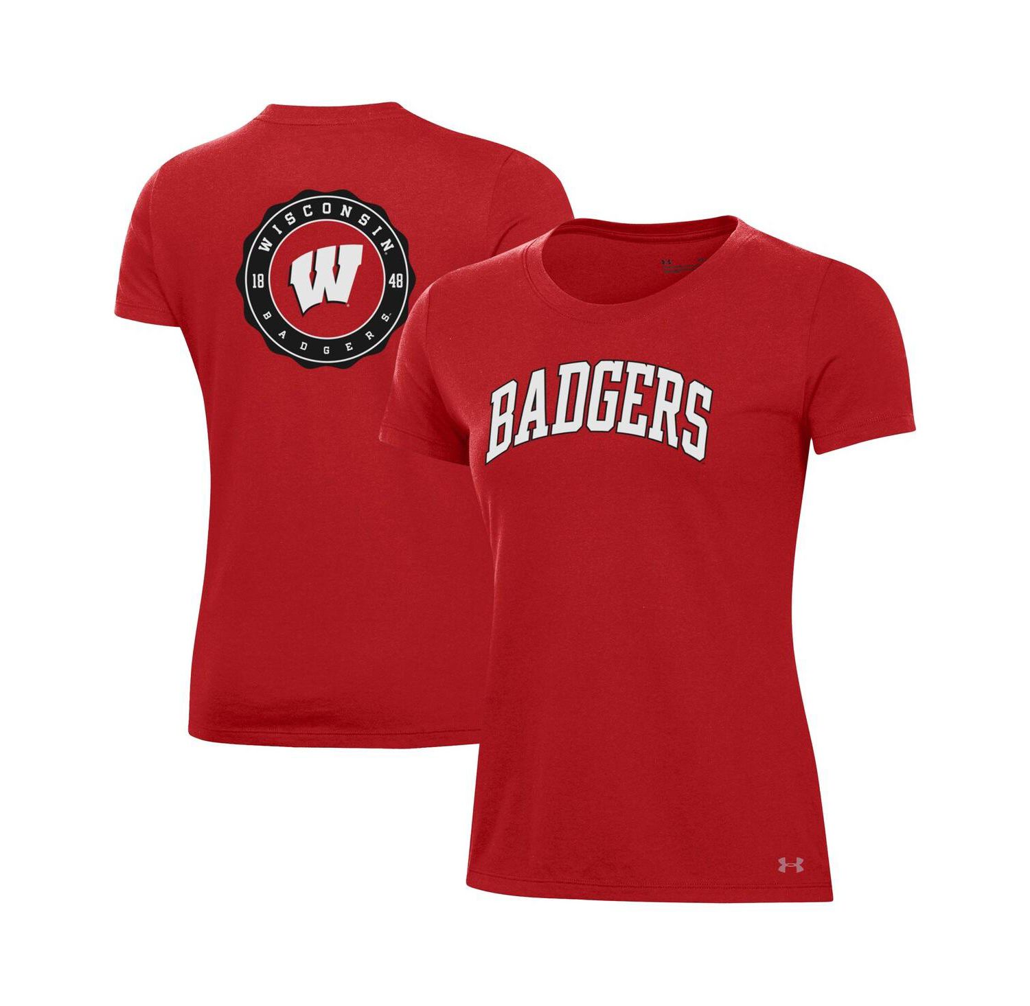 Women's Red Wisconsin Badgers Essentials 2-Hit Performance T-Shirt