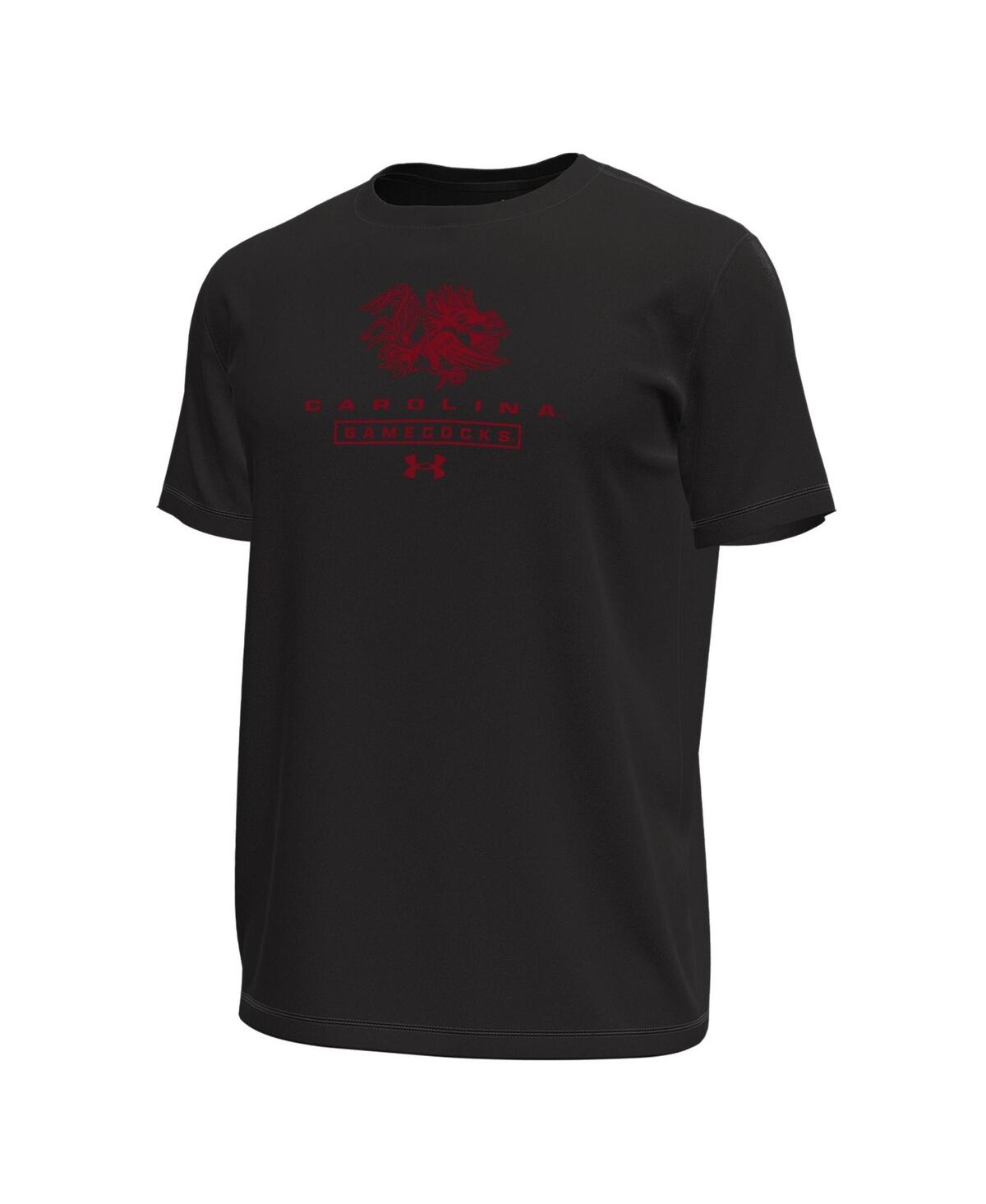 Under Armour Men's Black South Carolina Gamecocks Stack Stretch Performance T-shirt In Black