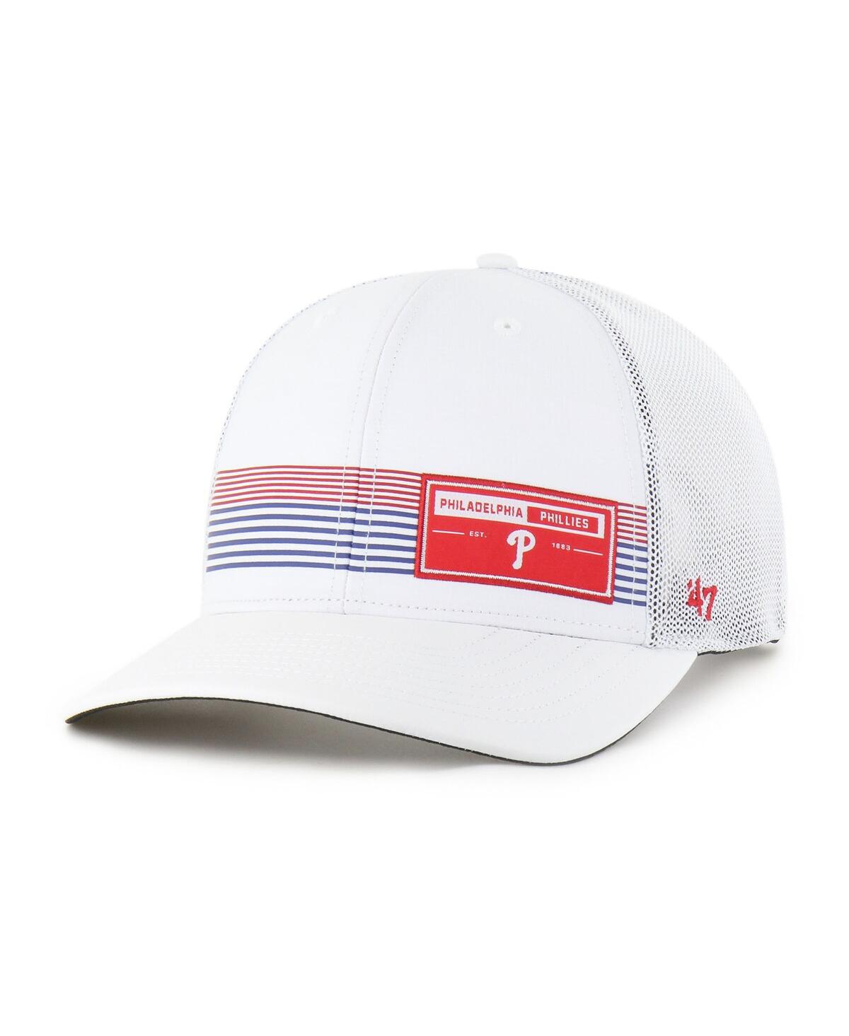 47 Brand Men's White Philadelphia Phillies Rangefinder Brrr Trucker Adjustable Hat In White