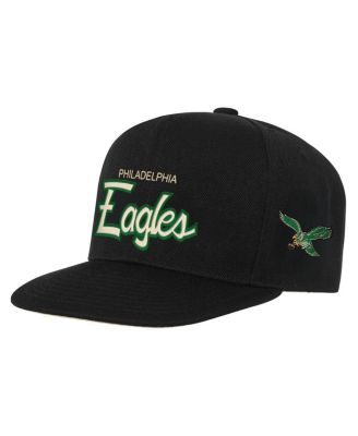 Mitchell & Ness - Big Boys and Girls Black Philadelphia Eagles Cream Team Script Snapback Hat