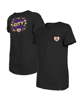 New Era - Big Girls Black Orlando City SC Bubble Heart T-Shirt