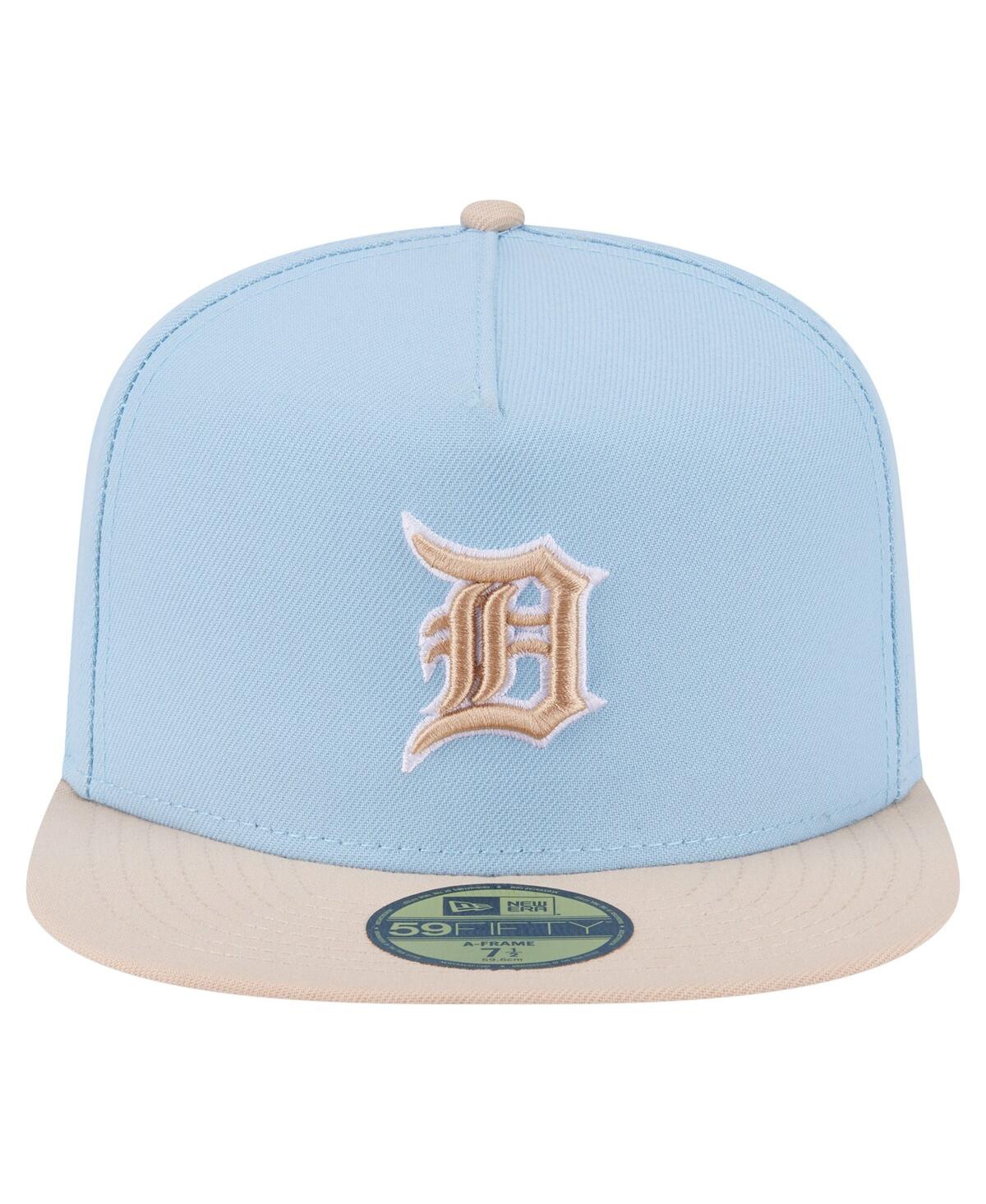 New Era Men's Light Blue/cream Detroit Tigers Two-tone Color Pack A-frame 59fifty Fitted Hat In Blue