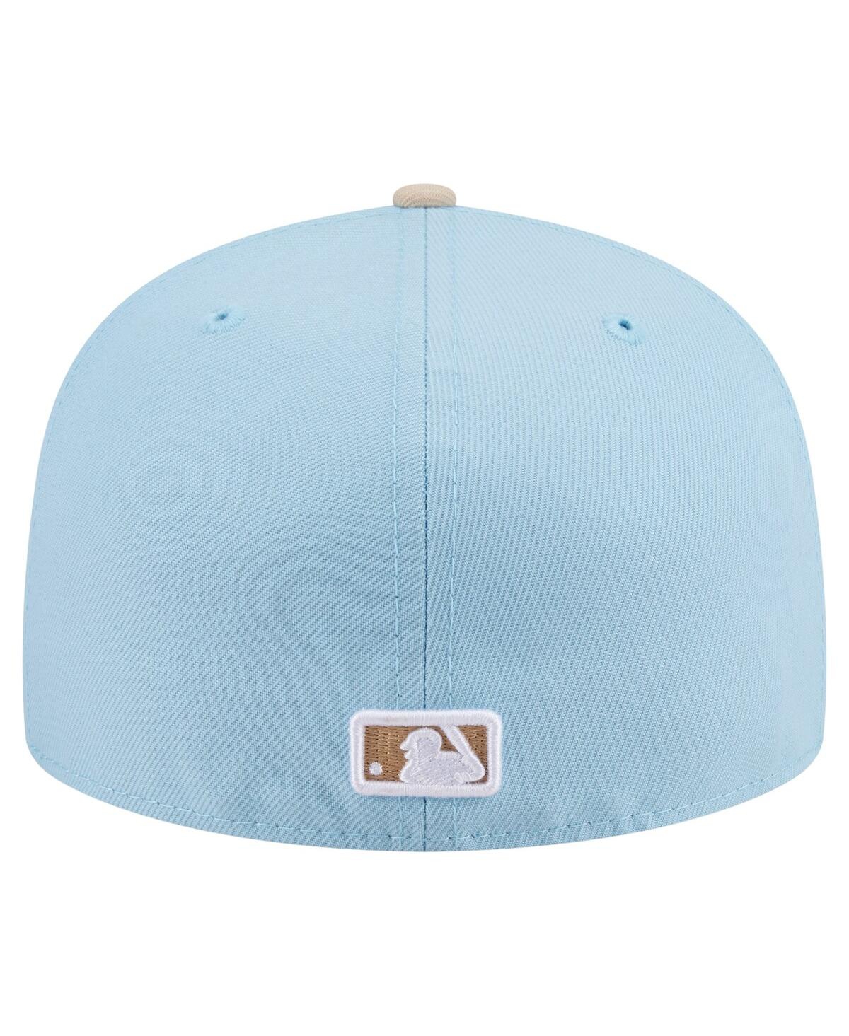 New Era Men's Light Blue/cream New York Yankees Two-tone Color Pack A-frame 59fifty Fitted Hat In Blue