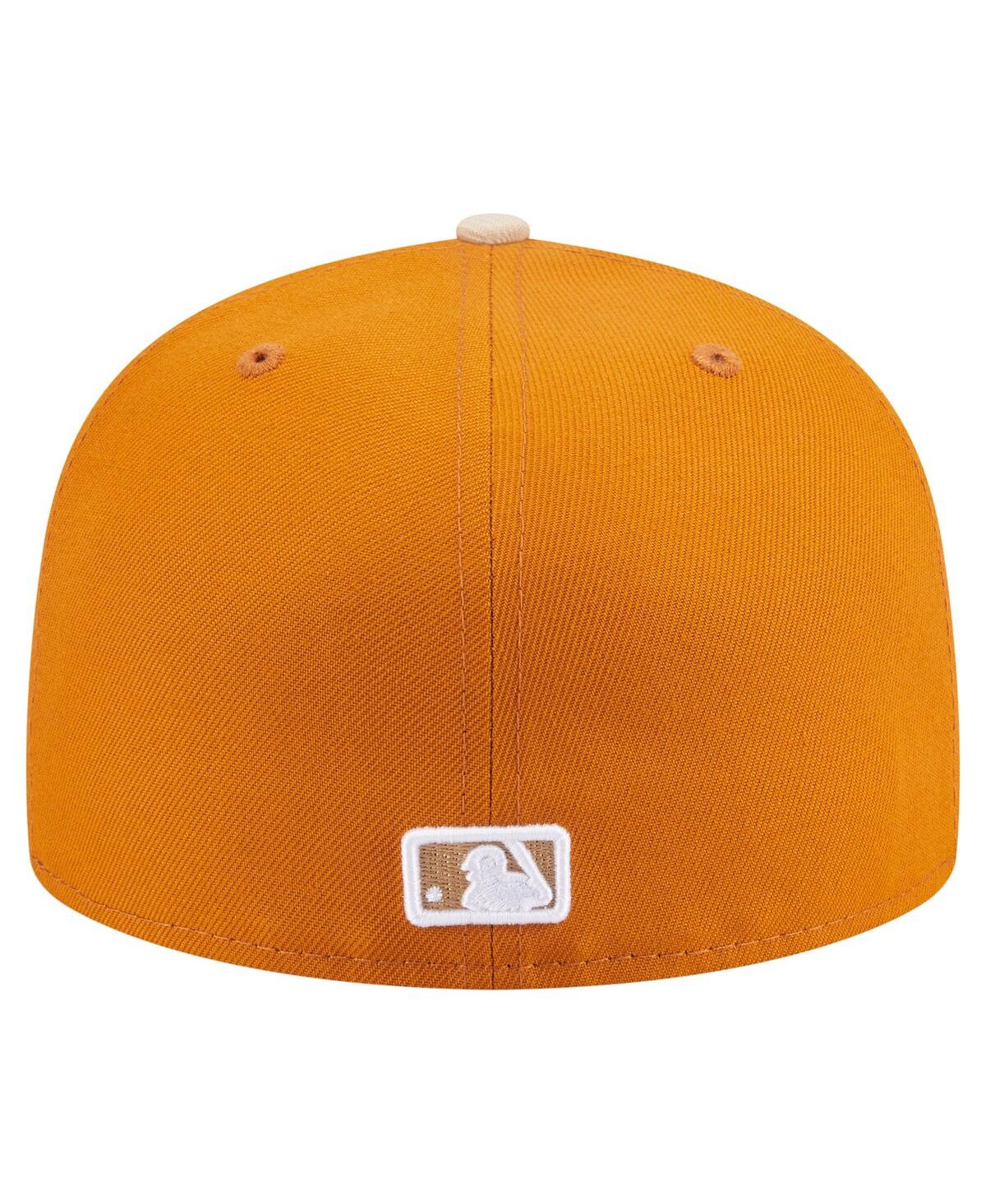 New Era Men's Orange/light Beige New York Yankees Two-tone Color Pack A-frame 59fifty Fitted Hat