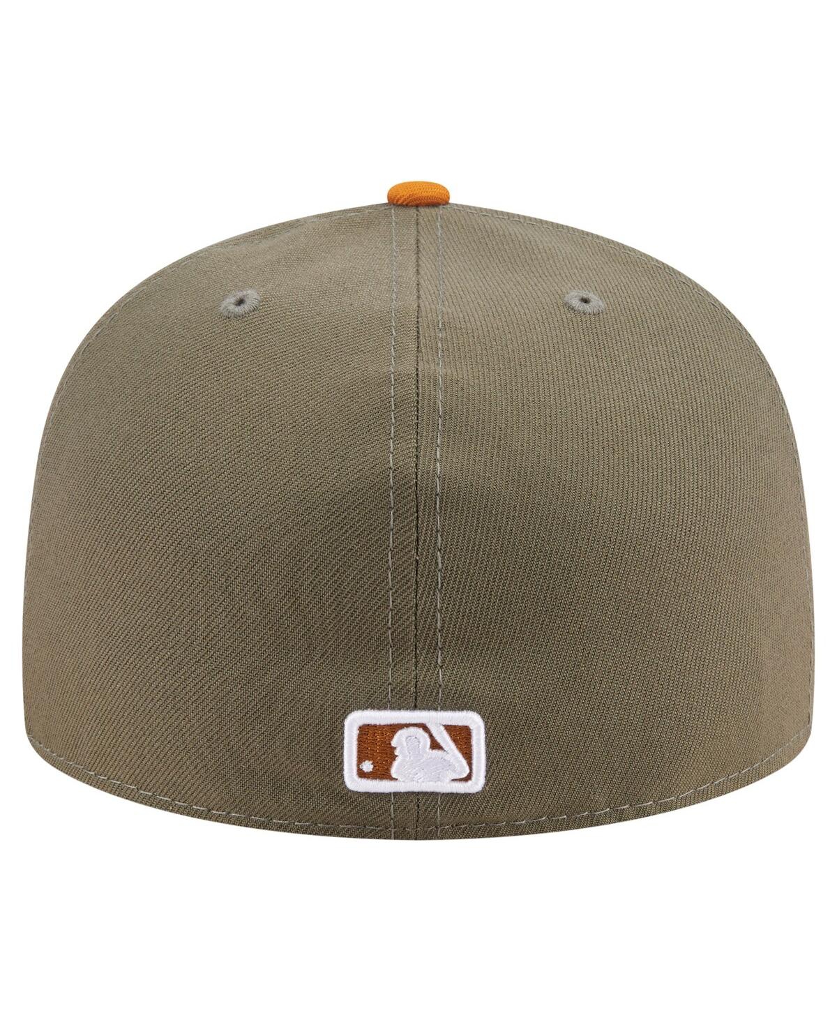 New Era Men's Olive/orange San Diego Padres Two-tone Color Pack A-frame 59fifty Fitted Hat