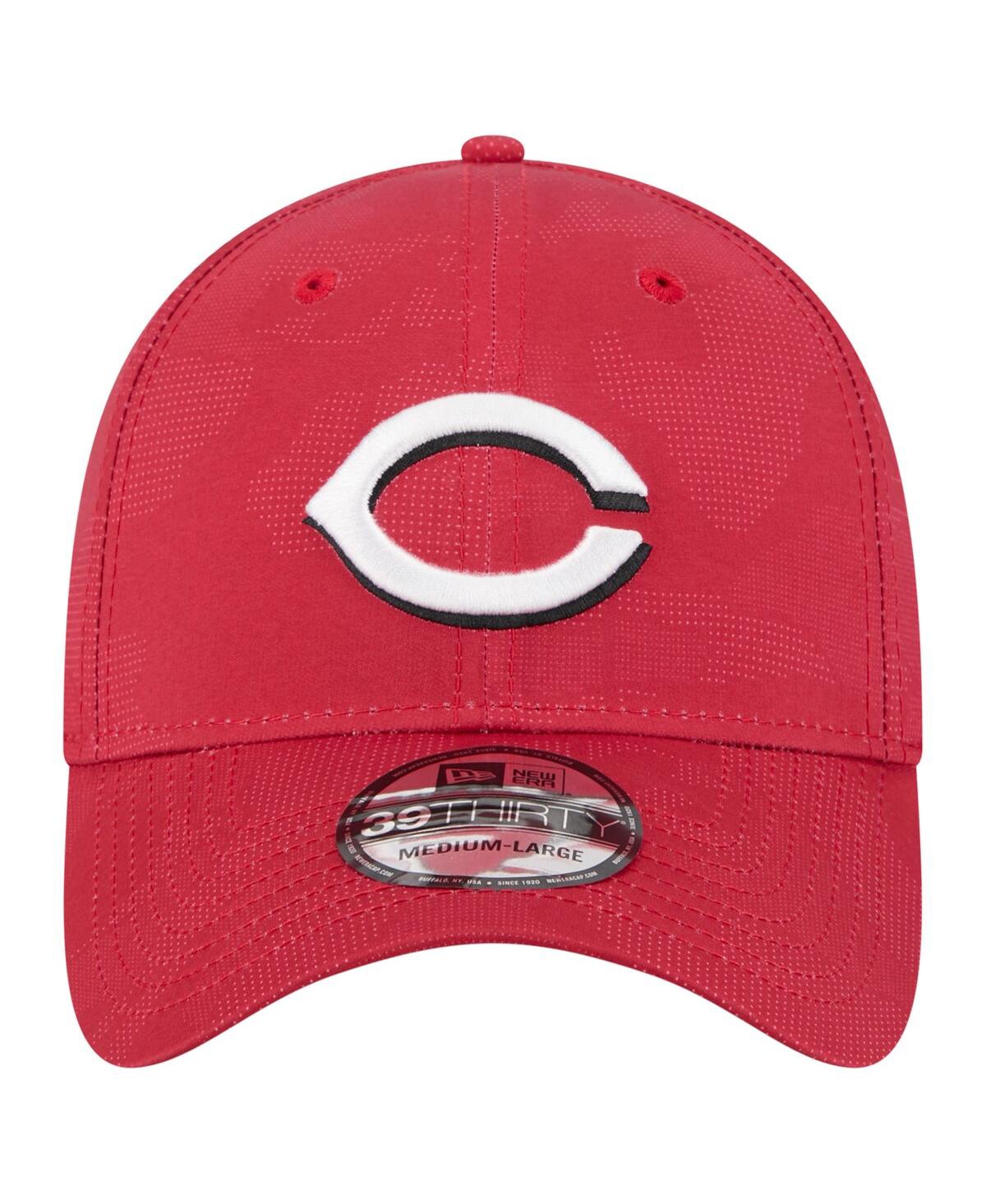 New Era Men's Red Cincinnati Reds Tonal Camo 39thirty Flex Hat In Red