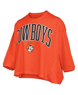 Women's Orange Oklahoma State Cowboys Midi Arch Over Logo Oversized T-Shirt