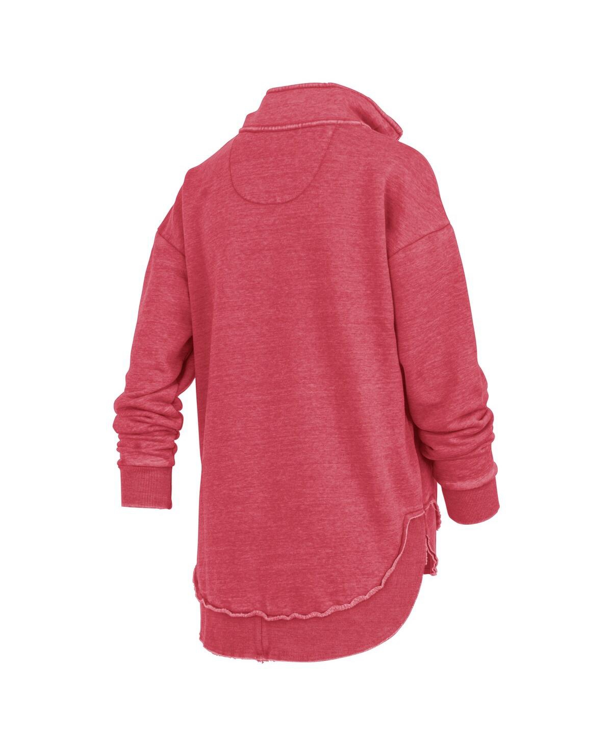 Pressbox Red Wisconsin Badgers Northfork Sojourn Poncho Quarter-zip Sweatshirt In Pink