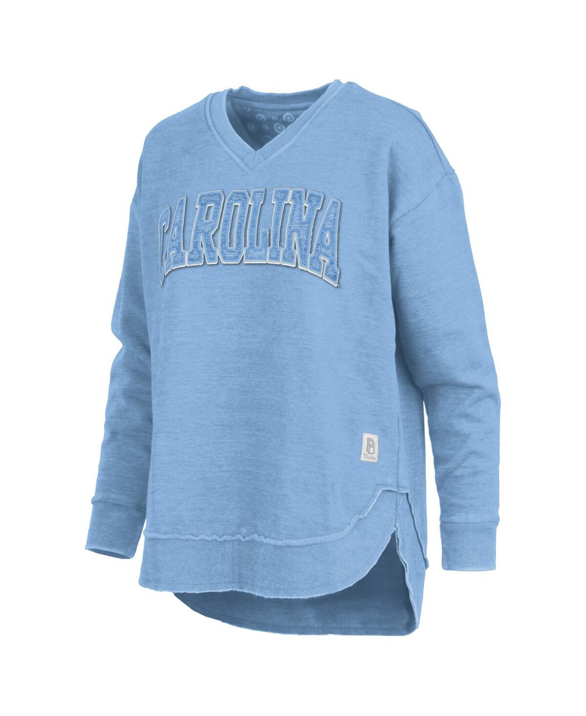 Pressbox Carolina Blue North Carolina Tar Heels Westin Poncho V-neck Pullover Sweatshirt In Blue