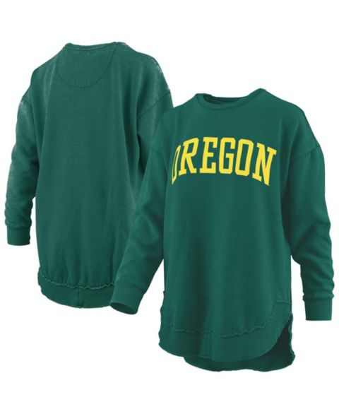 Женский свитшот Pressbox Green Oregon Ducks Mélange Poncho Vintage Fleece Long Sleeve Pullover