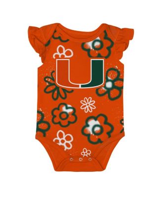 Baby Boys and Girls 2-Piece Green/Orange Miami Hurricanes Little Sunshine Bodysuit Set