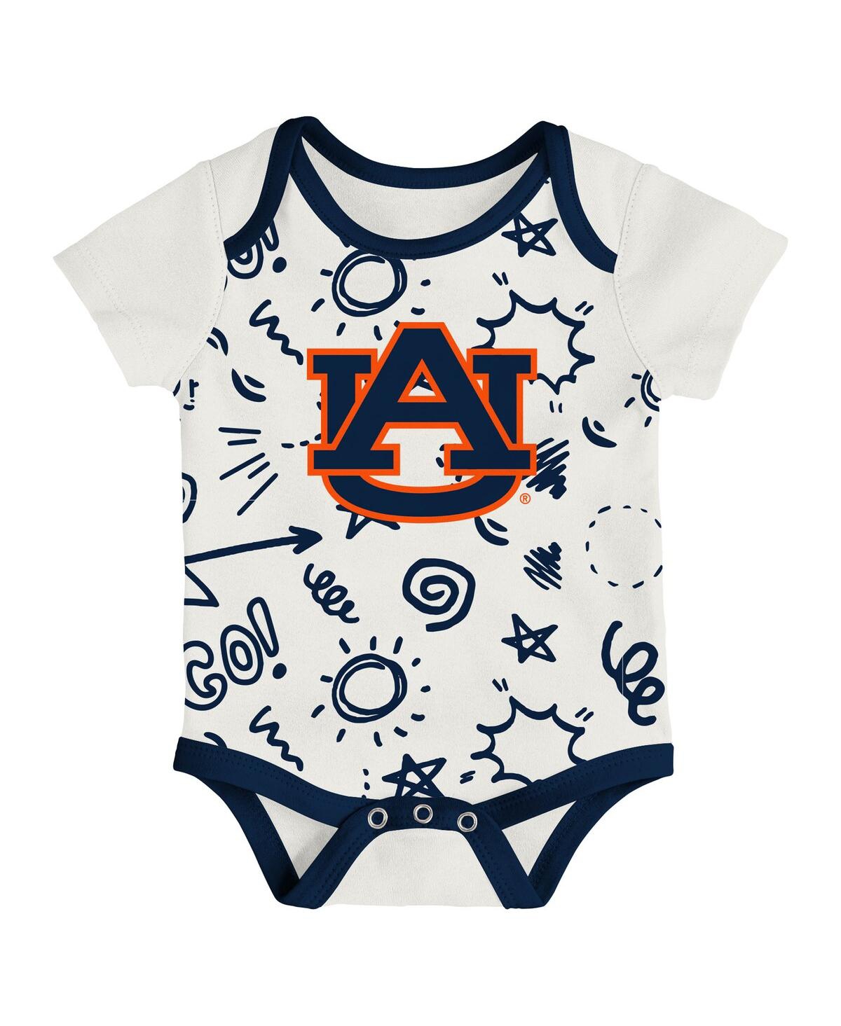 Outerstuff Baby Boys And Girls 3-pack Auburn Tigers All Day Play Bodysuit Set In Multi