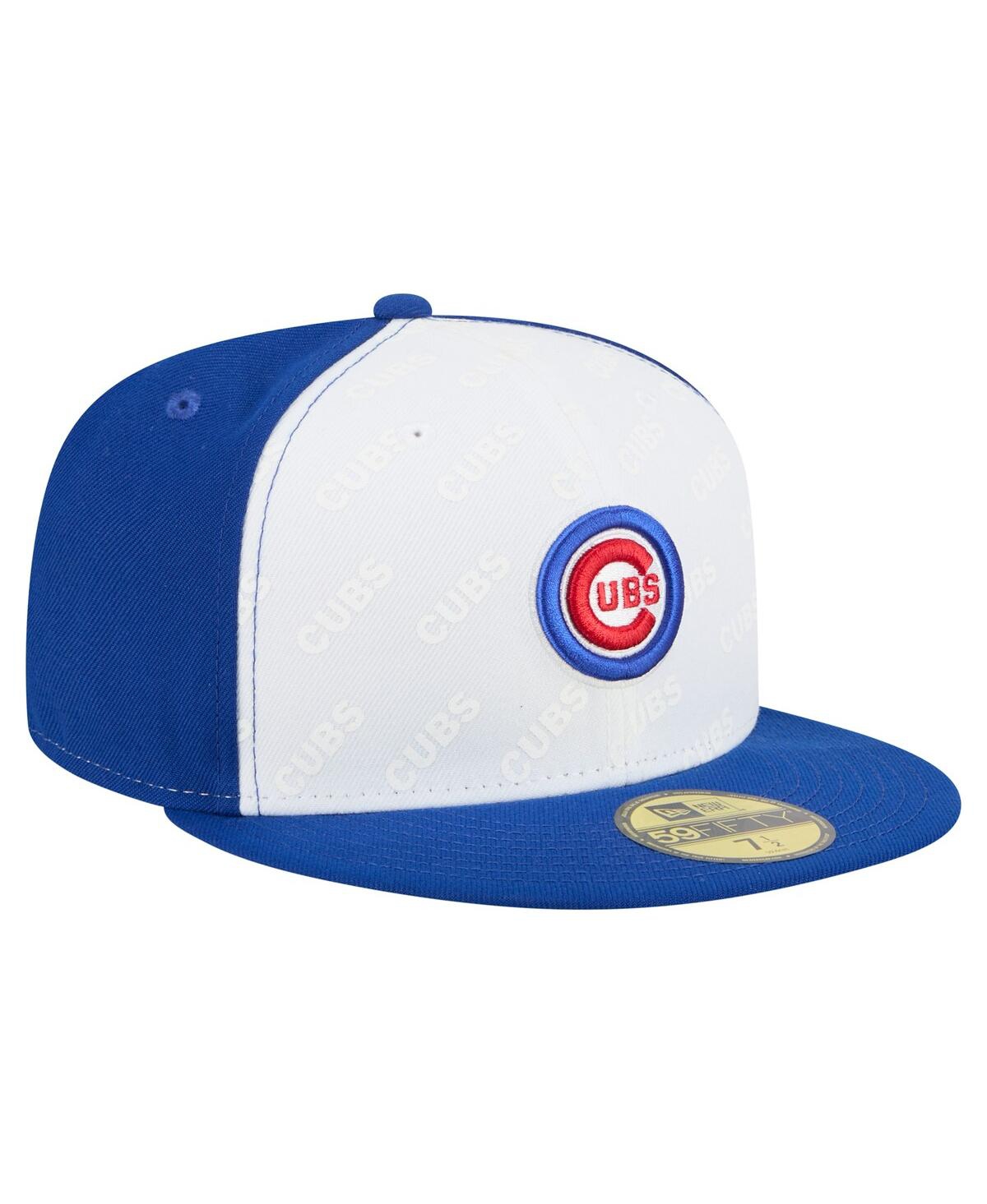 New Era Men's White/royal Chicago Cubs Repeat 59fifty Fitted Hat In Multi
