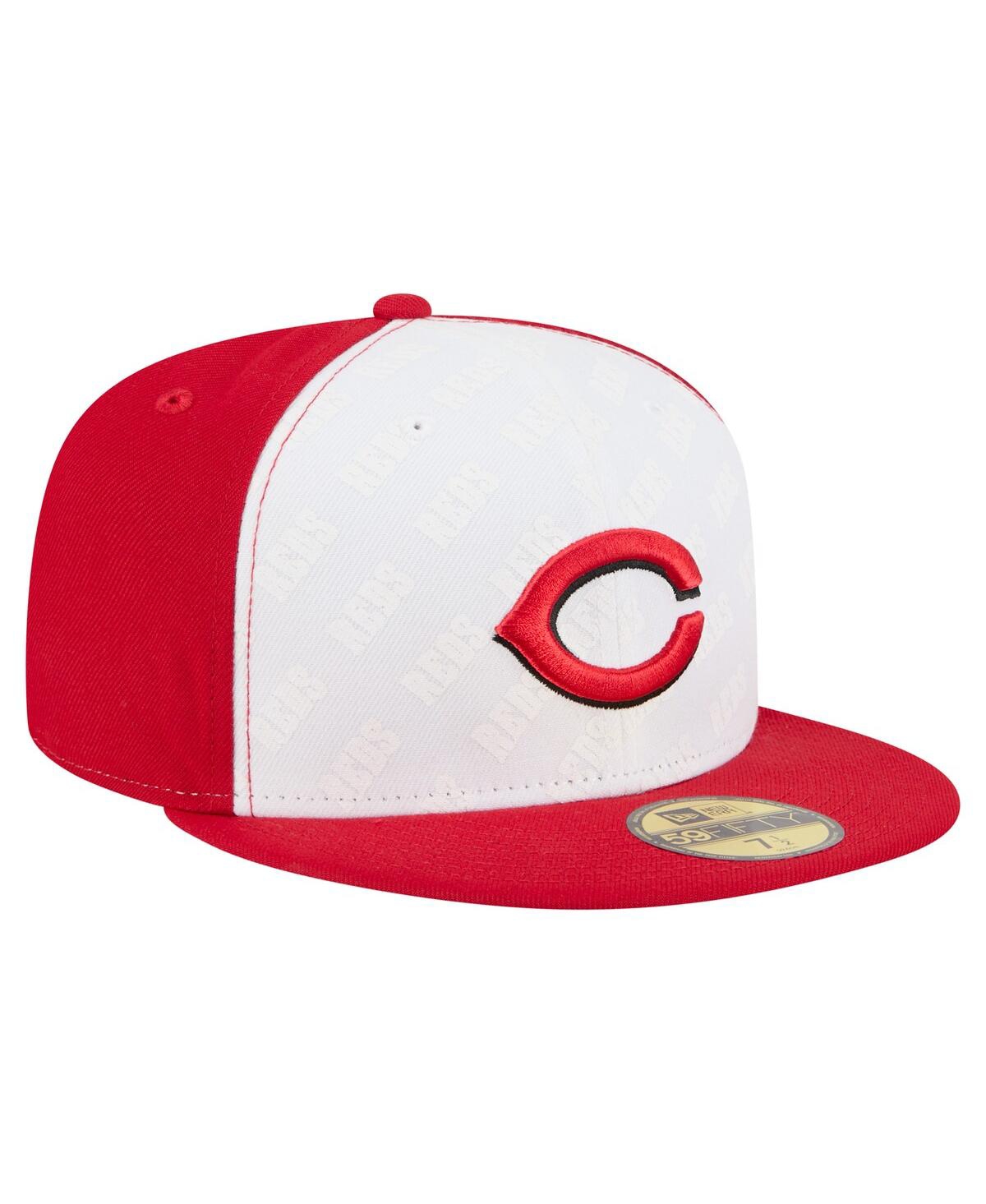 New Era Men's White/red Cincinnati Reds Repeat 59fifty Fitted Hat In Multi