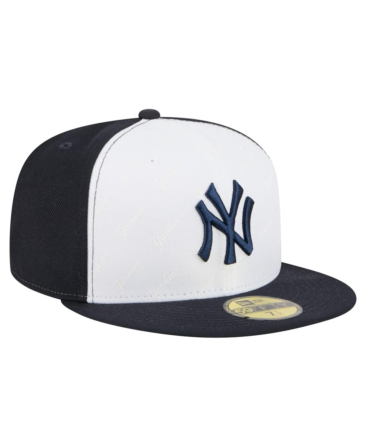 New Era Men's White/navy New York Yankees Repeat 59fifty Fitted Hat In Multi