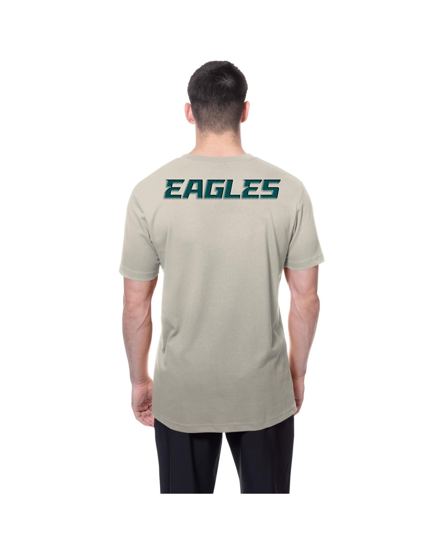 Men's Light Beige Philadelphia Eagles Multi Patch T-Shirt