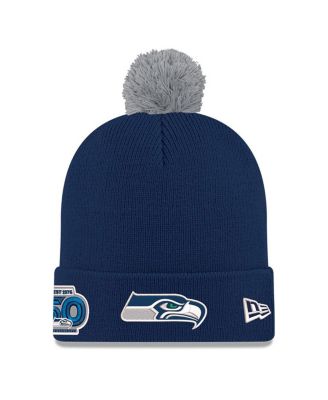 New Era - Men's College Navy Seattle Seahawks 50th Season Cuffed Pom Knit Hat