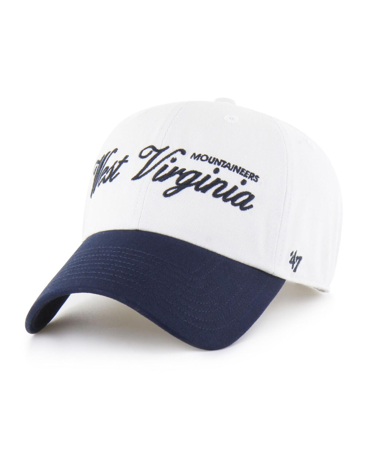 47 Brand Men's White West Virginia Mountaineers Contemporary Basics Foundation Clean Up Adjustable Hat In White