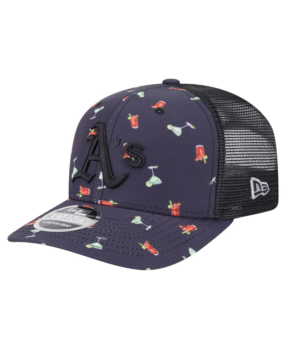New Era Men's Black Athletics Adventure Drinks Pattern 9seventy Stretch-snap Hat In Black