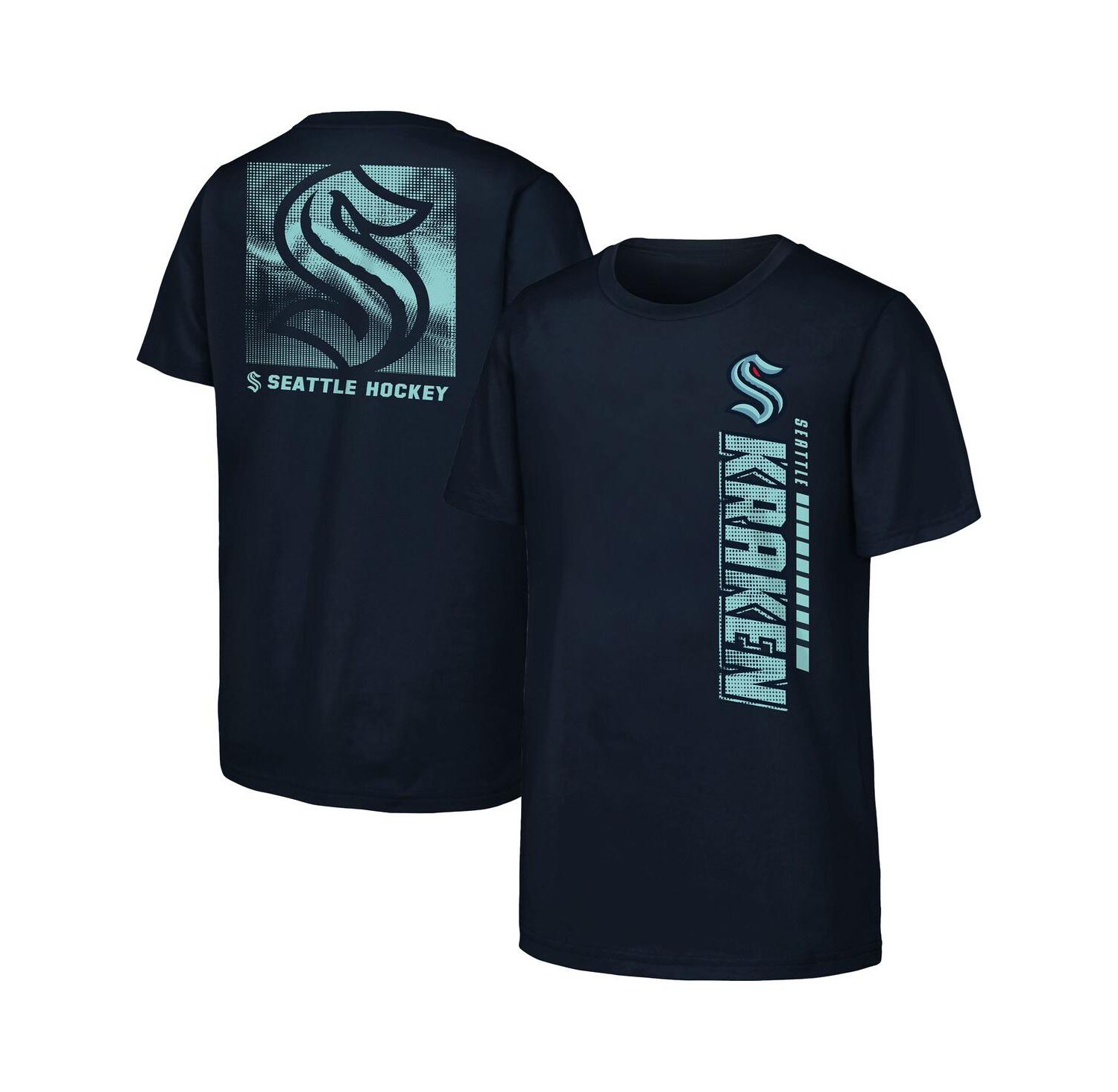 Big Boys and Girls Navy Seattle Kraken Atmosphere T-Shirt
