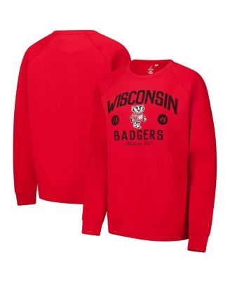 League Collegiate Wear - Men's Red Wisconsin Badgers Bendy Arch Essential 2.0 Pullover Sweatshirt