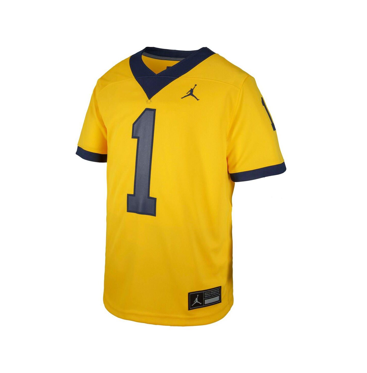 Детское джерси Jordan Michigan Wolverines Untouchable Replica Game, Maize — фото 3