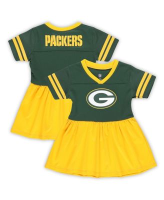 Outerstuff - Girls Toddler Green Green Bay Packers Stadium Lights Fashion Jersey Dress