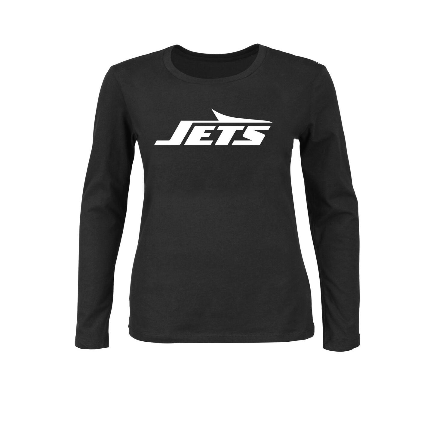 Женская футболка Fanatics Black New York Jets Plus Size Long Sleeve — фото 1